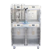 Cage v&eacute;t&eacute;rinaire en acier inoxydable &agrave; 4 portes LVB-107